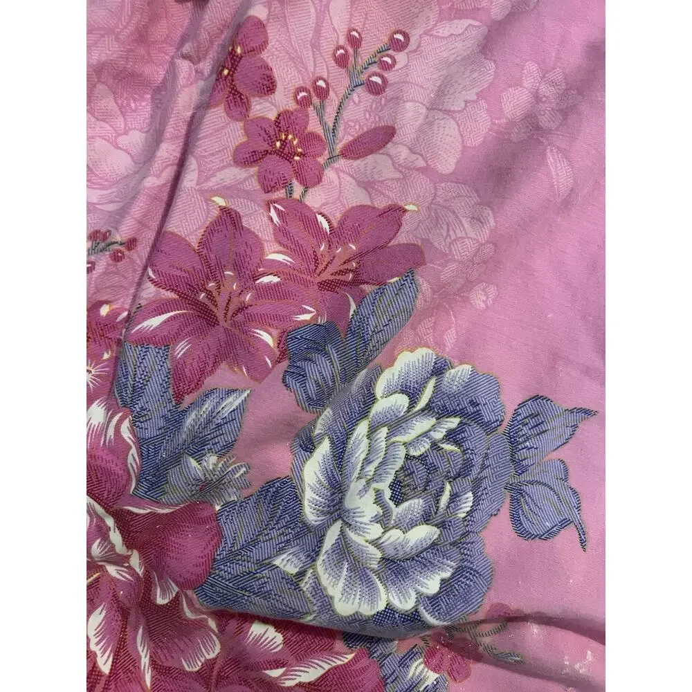 Pink CABBAGE ROSE Duvet Cover Twin Size 100% Cotton 2 Pcs Floral French Country